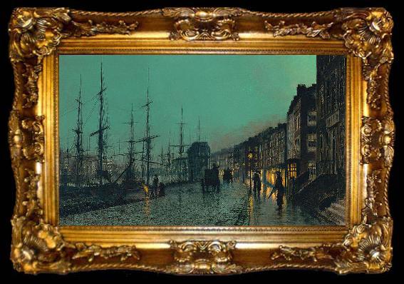 framed  John Atkinson Grimshaw Shipping on the Clyde, ta009-2